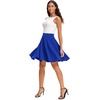 image:imageSTELLE Womens 21 Knee Length Skirts with Pockets Casual Basic Midi Skirt Stretchy High Waisted Skater Flared PleatedCobalt Blue