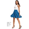 image:imageSTELLE Womens 21 Knee Length Skirts with Pockets Casual Basic Midi Skirt Stretchy High Waisted Skater Flared PleatedElectric Blue