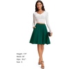 image:imageSTELLE Womens 21 Knee Length Skirts with Pockets Casual Basic Midi Skirt Stretchy High Waisted Skater Flared PleatedGreen
