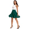 image:imageSTELLE Womens 21 Knee Length Skirts with Pockets Casual Basic Midi Skirt Stretchy High Waisted Skater Flared PleatedGreen