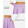 image:imageSTELLE Womens 21 Knee Length Skirts with Pockets Casual Basic Midi Skirt Stretchy High Waisted Skater Flared PleatedLilac
