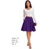 image:imageSTELLE Womens 21 Knee Length Skirts with Pockets Casual Basic Midi Skirt Stretchy High Waisted Skater Flared PleatedPurple