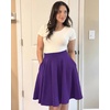 image:imageSTELLE Womens 21 Knee Length Skirts with Pockets Casual Basic Midi Skirt Stretchy High Waisted Skater Flared PleatedPurple
