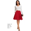 image:imageSTELLE Womens 21 Knee Length Skirts with Pockets Casual Basic Midi Skirt Stretchy High Waisted Skater Flared PleatedRed