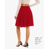 image:imageSTELLE Womens 21 Knee Length Skirts with Pockets Casual Basic Midi Skirt Stretchy High Waisted Skater Flared PleatedRed
