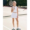 image:imageStelle Girls Tennis Skirts Golf Athletic Skorts Stretch Adjustable Waist Ruffle Skirt PocketWhite