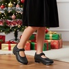 image:imageStelle Tap Shoes for Girls Toddler PU Leather NonSlip Dance Shoes for ToddlerLittle KidBig KidBlack Giltter
