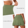 image:imageStelle Tennis Skirts for Women Athletic Skirt with Shorts Golf Skort Pocket High Waisted Skorts Workout PickleballArmy Green