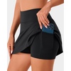 image:imageStelle Tennis Skirts for Women Athletic Skirt with Shorts Golf Skort Pocket High Waisted Skorts Workout PickleballBlack