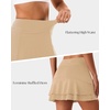 image:imageStelle Tennis Skirts for Women Athletic Skirt with Shorts Golf Skort Pocket High Waisted Skorts Workout PickleballKhaki