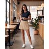 image:imageStelle Tennis Skirts for Women Athletic Skirt with Shorts Golf Skort Pocket High Waisted Skorts Workout PickleballKhaki