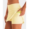 image:imageStelle Tennis Skirts for Women Athletic Skirt with Shorts Golf Skort Pocket High Waisted Skorts Workout PickleballLemon Butter