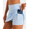 image:imageStelle Tennis Skirts for Women Athletic Skirt with Shorts Golf Skort Pocket High Waisted Skorts Workout PickleballLight Blue
