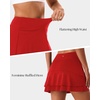 image:imageStelle Tennis Skirts for Women Athletic Skirt with Shorts Golf Skort Pocket High Waisted Skorts Workout PickleballRed