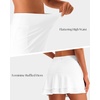 image:imageStelle Tennis Skirts for Women Athletic Skirt with Shorts Golf Skort Pocket High Waisted Skorts Workout PickleballWhite