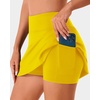 image:imageStelle Tennis Skirts for Women Athletic Skirt with Shorts Golf Skort Pocket High Waisted Skorts Workout PickleballYellow