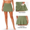 image:imageStelle Women Tennis Skirt Golf Skorts Athletic High Waisted with Pockets Inner Shorts Sport Workout Pleated PickleballArmy Green