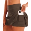 image:imageStelle Women Tennis Skirt Golf Skorts Athletic High Waisted with Pockets Inner Shorts Sport Workout Pleated PickleballEspresso