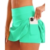 image:imageStelle Women Tennis Skirt Golf Skorts Athletic High Waisted with Pockets Inner Shorts Sport Workout Pleated PickleballMint Green