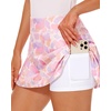 image:imageStelle Women Tennis Skirt Golf Skorts Athletic High Waisted with Pockets Inner Shorts Sport Workout Pleated PickleballPastel Terrazzo