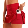 image:imageStelle Women Tennis Skirt Golf Skorts Athletic High Waisted with Pockets Inner Shorts Sport Workout Pleated PickleballRed