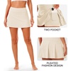 image:imageStelle Women Tennis Skirt Golf Skorts Athletic High Waisted with Pockets Inner Shorts Sport Workout Pleated PickleballWhite Beige