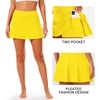 image:imageStelle Women Tennis Skirt Golf Skorts Athletic High Waisted with Pockets Inner Shorts Sport Workout Pleated PickleballYellow