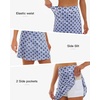image:imageStelle Womens Athletic Skorts 17 Golf Skirts Inner Shorts Tennis Skort with 2 Pockets Running Sports Pickleball SkirtFloral Tiles Print