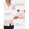 image:imageStelle Womens Golf Polo Shirts Short Sleeve V Neck Collared Tops Quick Dry Golf Tennis Work Casual Summer TeeBallet Pink