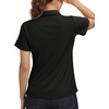 image:imageStelle Womens Golf Polo Shirts Short Sleeve V Neck Collared Tops Quick Dry Golf Tennis Work Casual Summer TeeBlack