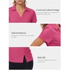 image:imageStelle Womens Golf Polo Shirts Short Sleeve V Neck Collared Tops Quick Dry Golf Tennis Work Casual Summer TeeDreamhouse Pink