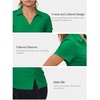 image:imageStelle Womens Golf Polo Shirts Short Sleeve V Neck Collared Tops Quick Dry Golf Tennis Work Casual Summer TeeKelly Green