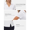 image:imageStelle Womens Golf Polo Shirts Short Sleeve V Neck Collared Tops Quick Dry Golf Tennis Work Casual Summer TeeWhite