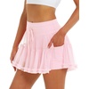 image:imageStelle Womens High Waist Athletic Skorts with Shorts Pockets Ruffle Hem Flowy Skirts Mini Tiered Short Skirt Casual SummerBallet Pink