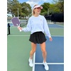 image:imageStelle Womens High Waist Athletic Skorts with Shorts Pockets Ruffle Hem Flowy Skirts Mini Tiered Short Skirt Casual SummerBlack