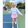 image:imageStelle Womens High Waist Athletic Skorts with Shorts Pockets Ruffle Hem Flowy Skirts Mini Tiered Short Skirt Casual SummerCotton Candy