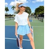 image:imageStelle Womens High Waist Athletic Skorts with Shorts Pockets Ruffle Hem Flowy Skirts Mini Tiered Short Skirt Casual SummerLight Blue