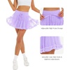 image:imageStelle Womens High Waist Athletic Skorts with Shorts Pockets Ruffle Hem Flowy Skirts Mini Tiered Short Skirt Casual SummerLilac