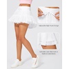image:imageStelle Womens High Waist Athletic Skorts with Shorts Pockets Ruffle Hem Flowy Skirts Mini Tiered Short Skirt Casual SummerWhite