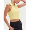image:imageStelle Womens Sleeveless Golf Polo Shirt UPF50 V Neck Collared Tennis Quick Dry Athletic Workout Cropped Tank TopLemon Butter