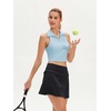 image:imageStelle Womens Sleeveless Golf Polo Shirt UPF50 V Neck Collared Tennis Quick Dry Athletic Workout Cropped Tank TopLight Blue