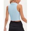 image:imageStelle Womens Sleeveless Golf Polo Shirt UPF50 V Neck Collared Tennis Quick Dry Athletic Workout Cropped Tank TopLight Blue