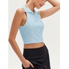 image:imageStelle Womens Sleeveless Golf Polo Shirt UPF50 V Neck Collared Tennis Quick Dry Athletic Workout Cropped Tank TopLight Blue