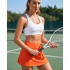 image:imageStelle Womens Tennis Golf Skirts High Waisted with Pockets Inner Shorts for Athletic Skorts Sports Running PickleballOrange