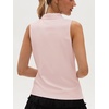 image:imageStelle Womens Wrinkle Resist Golf Shirts UPF 50 Sleeveless Ruffle VNeck Tank Top Tennis Athletic Workout TopBallet Pink