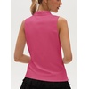 image:imageStelle Womens Wrinkle Resist Golf Shirts UPF 50 Sleeveless Ruffle VNeck Tank Top Tennis Athletic Workout TopDreamhouse Pink