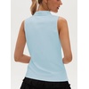 image:imageStelle Womens Wrinkle Resist Golf Shirts UPF 50 Sleeveless Ruffle VNeck Tank Top Tennis Athletic Workout TopLight Blue