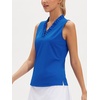 image:imageStelle Womens Wrinkle Resist Golf Shirts UPF 50 Sleeveless Ruffle VNeck Tank Top Tennis Athletic Workout TopSapphire
