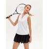image:imageStelle Womens Wrinkle Resist Golf Shirts UPF 50 Sleeveless Ruffle VNeck Tank Top Tennis Athletic Workout TopWhite