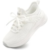 image:imageStelle Girls Tennis Shoes Slipon Kids Sneakers Lightweight Running Shoe Boys Walking Athletic Flats for LittleBig KidsWhite
